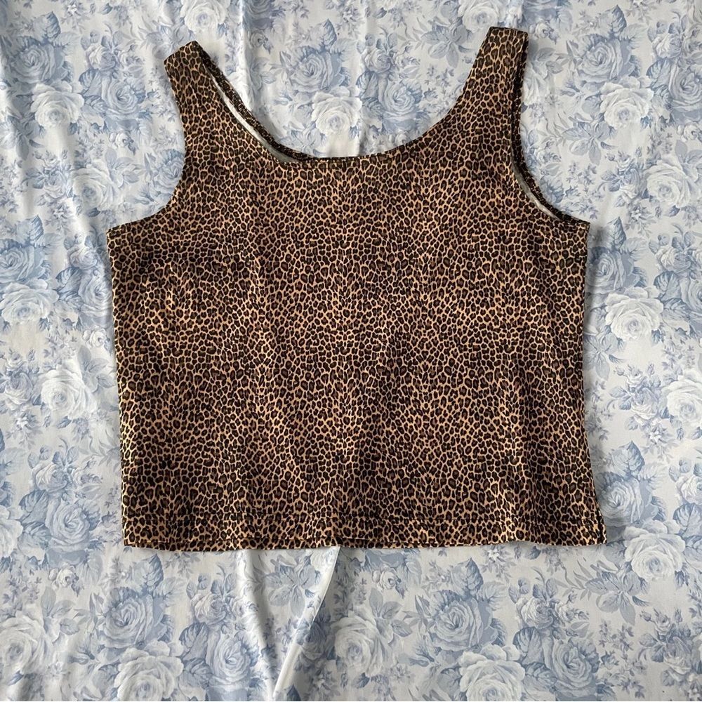 Vintage Tank Top 14 Large Cheetah Animal Print Bratz Rave 90s Aesthetic Stretchy
